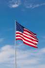 USA-Washington State-Palouse Pullman USA Flag-blowing in breeze Art Print